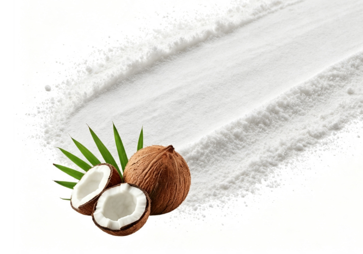 Coconut Milk Powder close-up texture detail Coconut Milk Powder close-up texture detail