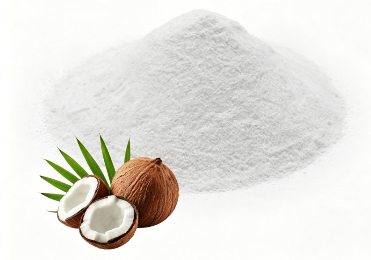 Fresh coconut milk powder macro photography Fresh coconut milk powder macro photography