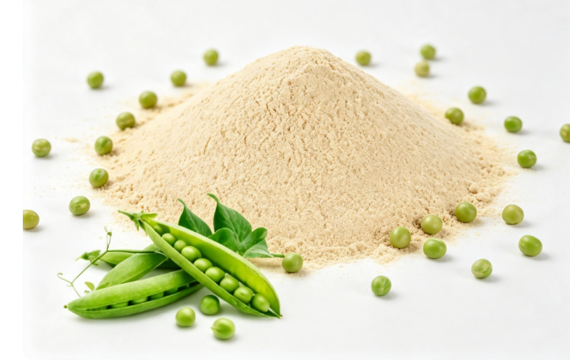 Pea Protein Powder 85% close-up texture detail Pea Protein Powder 85% close-up texture detail