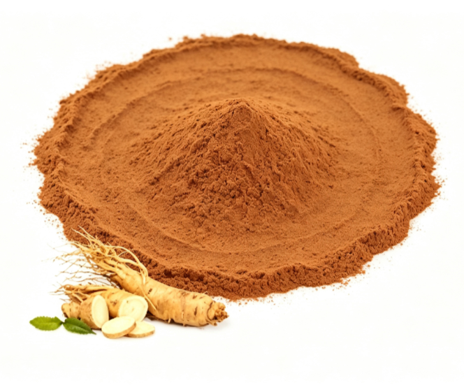 Angelica sinensis root macro photography herbal powder