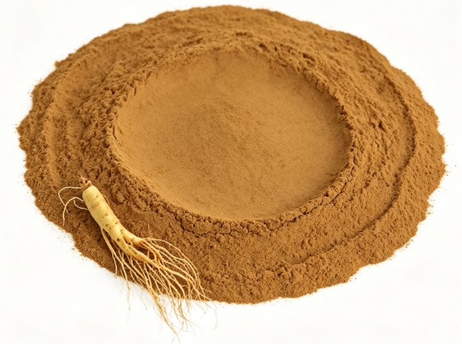 Panax ginseng root macro photography herbal powder Panax ginseng root macro photography herbal powder