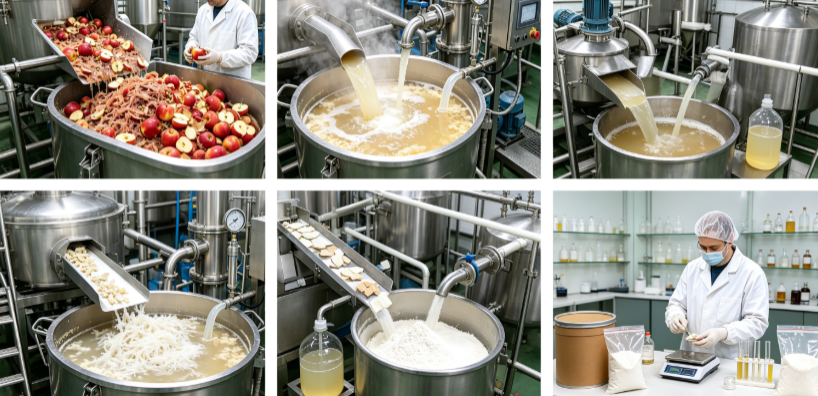 Water extraction process flowchart for pectin isolation from apple pomace