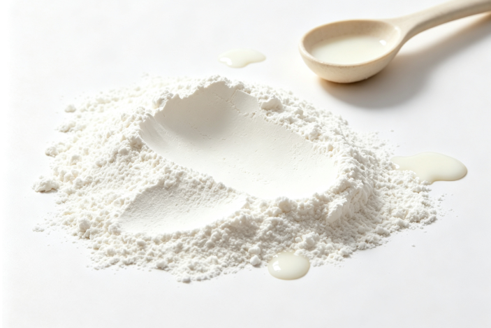 Bovine collagen fine powder macro photography Bovine collagen fine powder macro photography