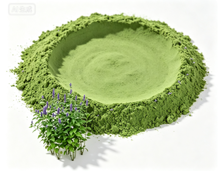 Alfalfa leaf extract fine powder macro photography Alfalfa leaf extract fine powder macro photography
