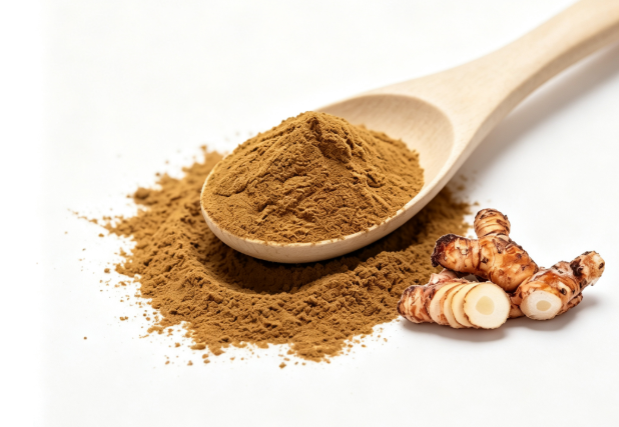 Jerusalem Artichoke powder close‑up texture detail Jerusalem Artichoke powder close‑up texture detail