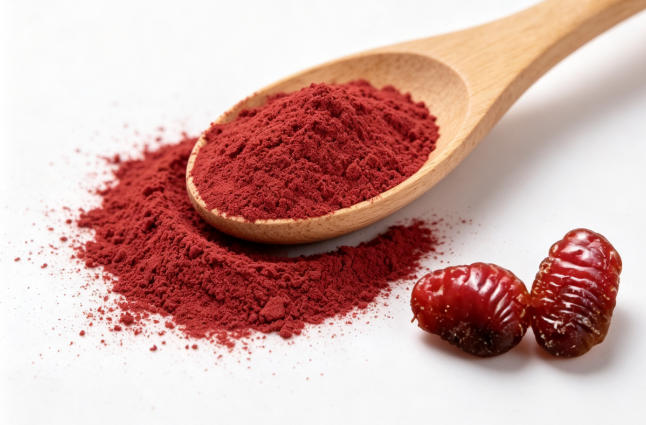 Cochineal Powder close‑up texture detail Cochineal Powder close‑up texture detail