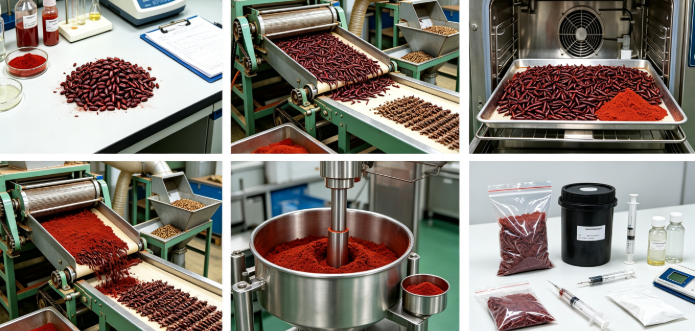 Extraction and purification process flowchart for carminic acid from cochineal Extraction and purification process flowchart for carminic acid from cochineal
