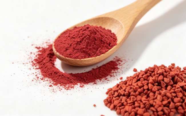 Annatto Seed Powder close‑up texture detail Annatto Seed Powder close‑up texture detail