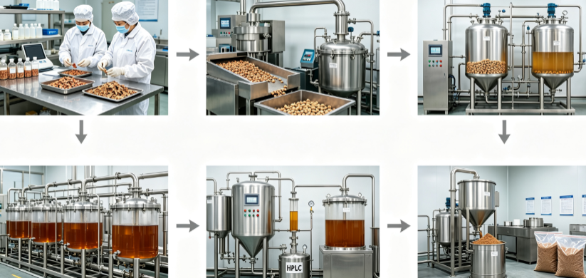 Low temperature extraction process flowchart for pomegranate peel extract Low temperature extraction process flowchart for pomegranate peel extract
