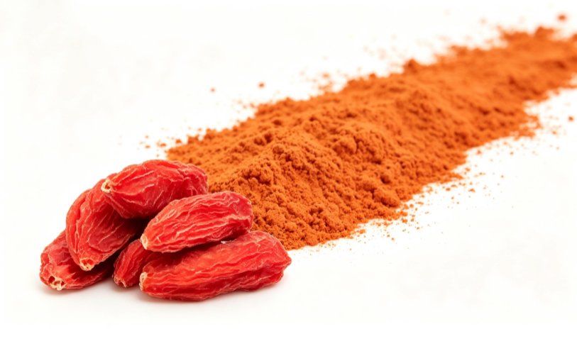 Goji Berry Powder close-up texture detail dried goji berry fine powder macro photography Goji Berry Powder close-up texture detail dried goji berry fine powder macro photography