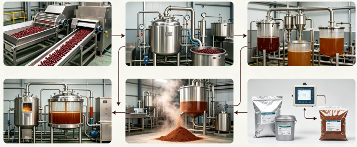 Low temperature ethanol-water extraction process flowchart for schisandra extract Low temperature ethanol-water extraction process flowchart for schisandra extract